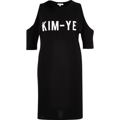 Black Kim-Ye print top